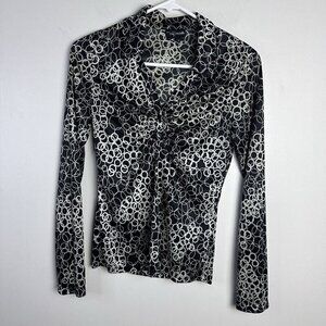 Vintage Y2K My Michelle Womens Mesh Long Sleeve Top Sz‎ M Sheer Disco Retro Rave